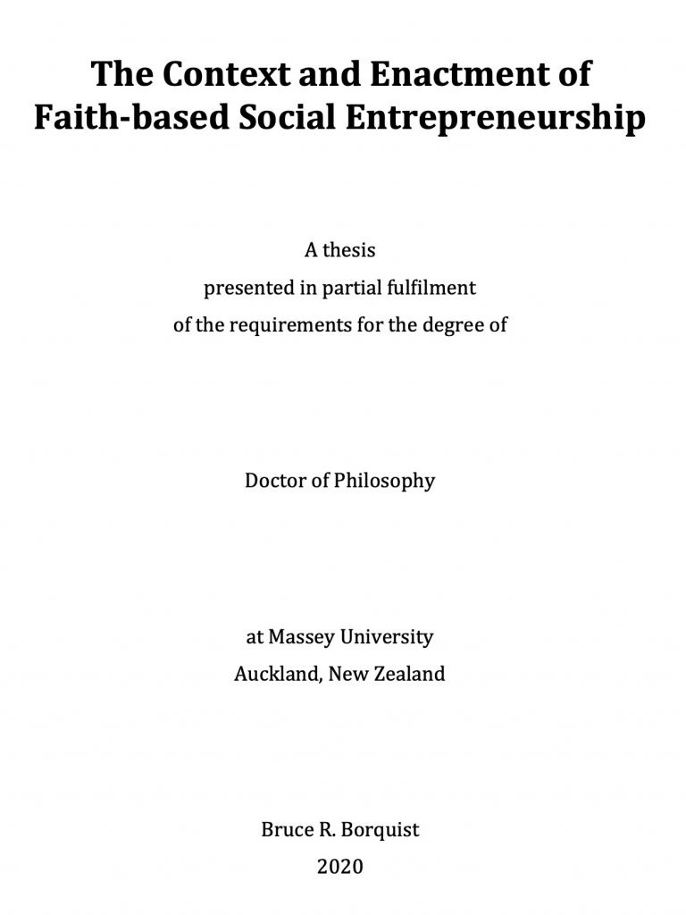 The title page of Bruce’s doctoral thesis.